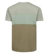 Thumbnail Back view of sage and olive colour block t-shirt.